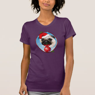 Muito uma camisa do Oval do Pug do Feliz Natal