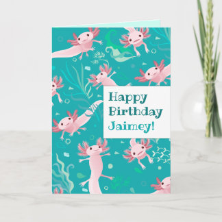 Muitos Axolotes Rosa - Cartão de Cumprimentos Pers