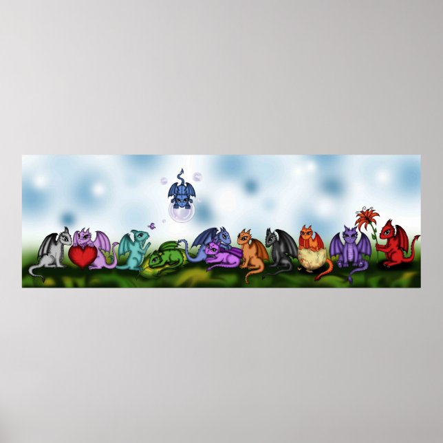 muitos dragões bonitos poster (Frente)