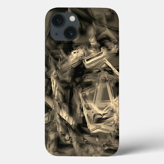 Muitos quadrados tortos manchados com 'pinceladas' (Verso)