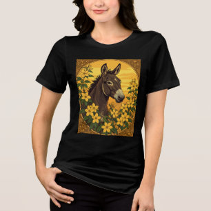 Mula Animal de Trabalho Rodeada por Jasmin Amarelo