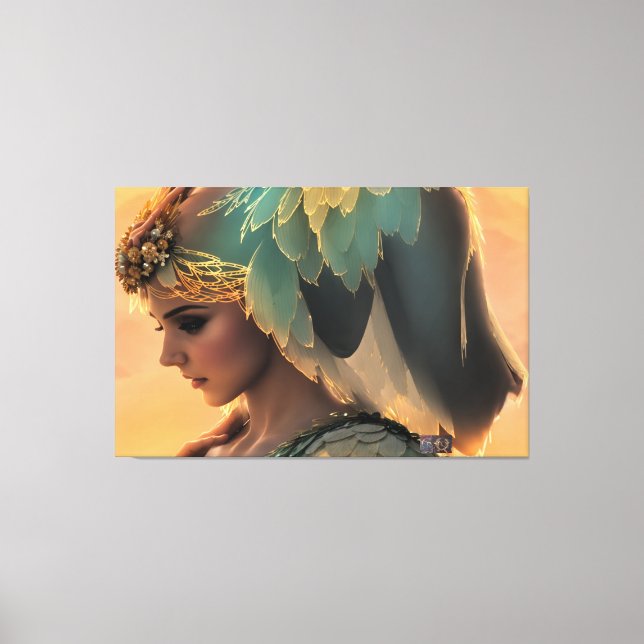 Mulher à espera: Impressão de tela estendida (Frente)