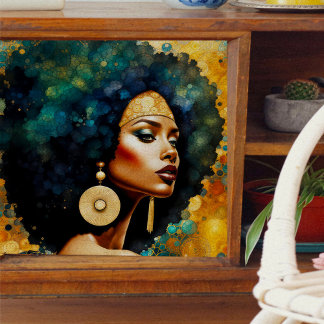 Mulher africana com o Papel de Tecido de Decoupage