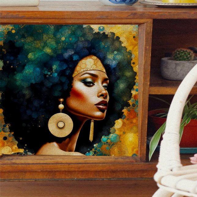 Mulher africana com o Papel de Tecido de Decoupage (Criador carregado)