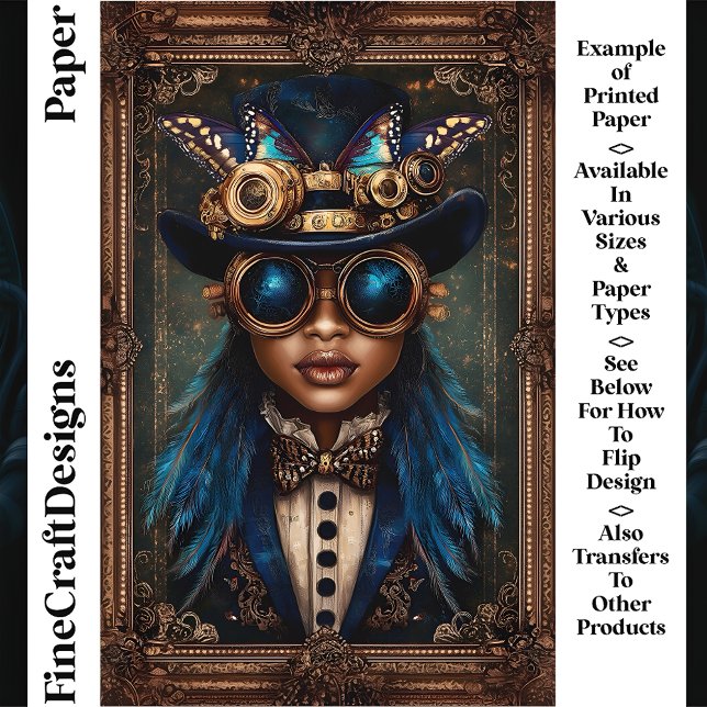 Mulher Africana Steampunk Papel para Álbum de Reco (Criador carregado)