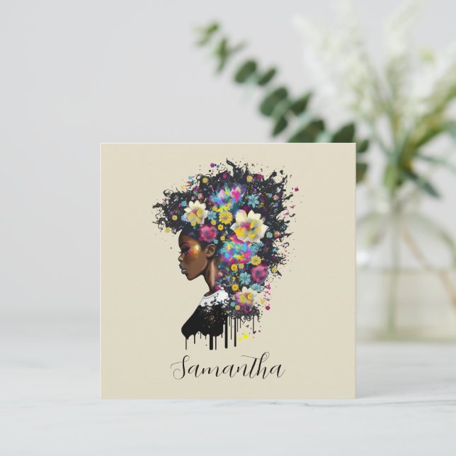 Mulher afro-americana afro-espumante (Em pé/Frente)