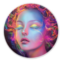 Mulher alienígena com cabelo cósmico