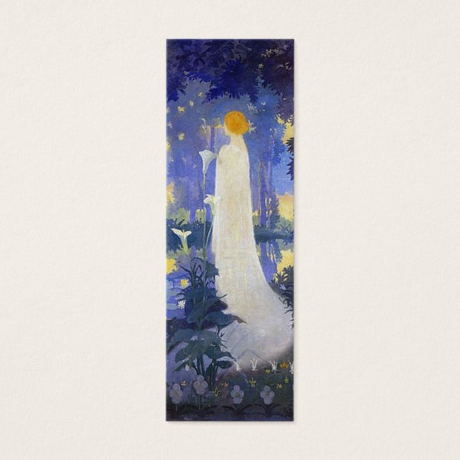 Mulher Art Nouveau Etérea sob Lírios-de-callas ao  (Frente)