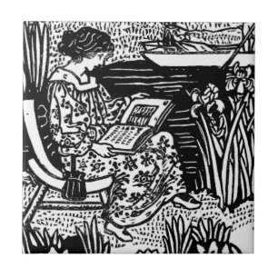 Mulher Art Nouveau Lendo Amante de Livros