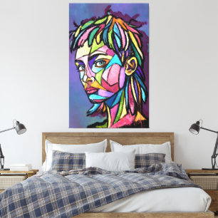 Mulher Arte Pintada Impressão em Tela