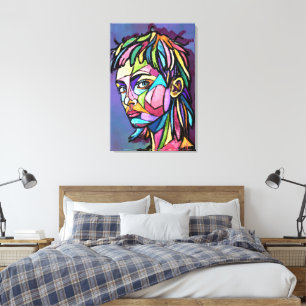Mulher Arte Pintada Impressão em Tela