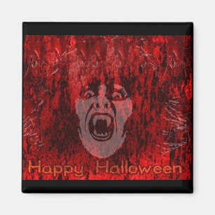 Mulher assustada do vampiro no imã do sangue