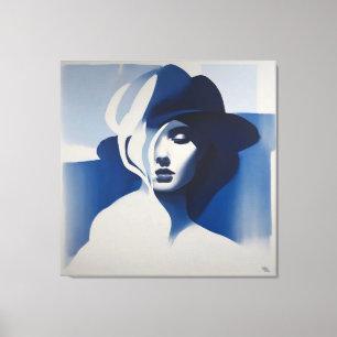 Mulher Azul Impressão em Tela