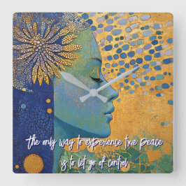 Mulher Azul Solta Relógio De Parede De Controle