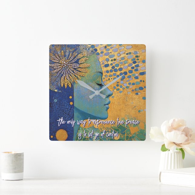 Mulher Azul Solta Relógio De Parede De Controle (Lar)