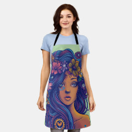 Mulher Boho Fantasy com Cabelo Floral