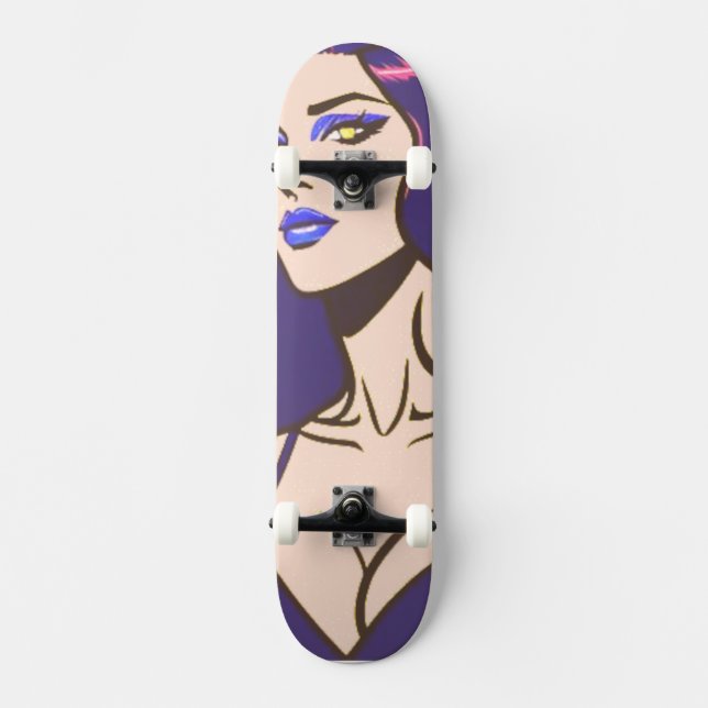 Mulher bonito estilo cômico skate (Frente)