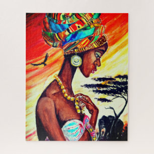 Mulher Bonito Quebra-cabeça da Princesa Africana -