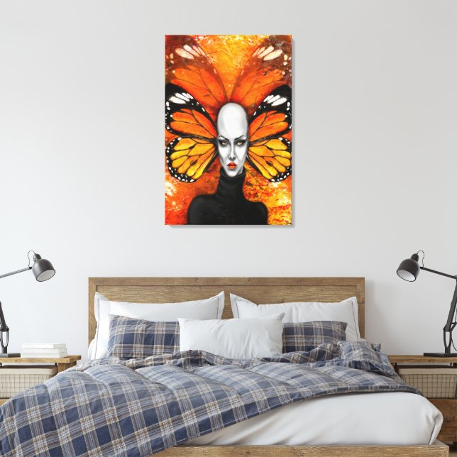 Mulher Borboleta Impressão em Tela (Insitu(Quarto))