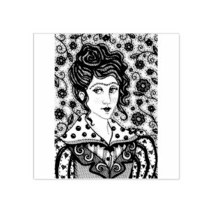 MULHER, CARIMBO DE BORRACHA DE RETRATO GÊTICO