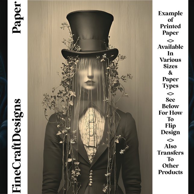 Mulher, Chapéu Superior e Véu, Olhos Ocultos Papel (Criador carregado)