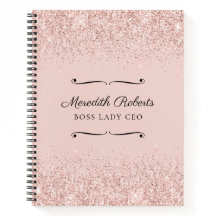 Mulher Chefe CEO Brilho Rosado Personalizado
