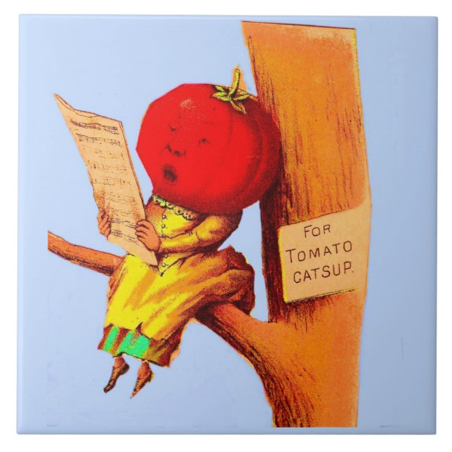 Mulher-chefe de tomate com cartão vitorioso (Frente)