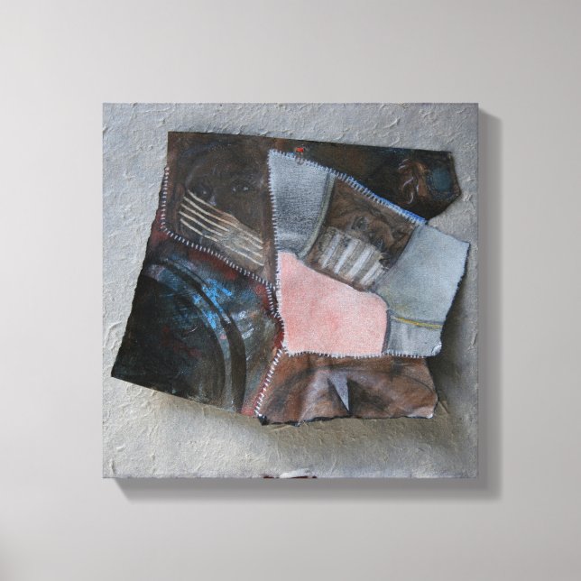 Mulher coça lágrimas na face Canvas de colagem (Frente)