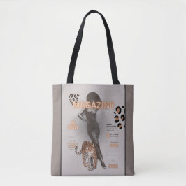 Mulher com Bolsa afro e leopardo