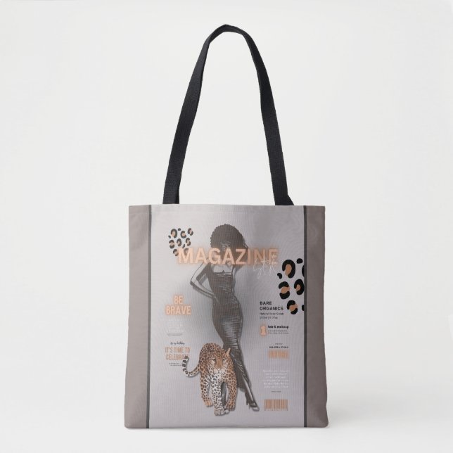 Mulher com Bolsa afro e leopardo (Frente)