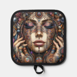 Mulher com Elaborada Ornamentação Baseada em Triba