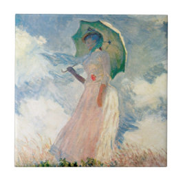 Mulher com Guarda-Sol Claude Monet Arte Vintage