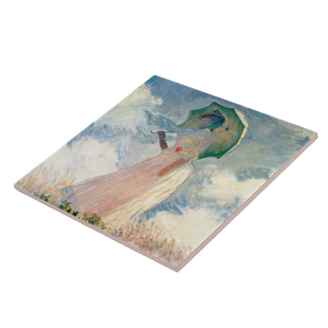 Mulher com Guarda-Sol Claude Monet Arte Vintage (Lateral)