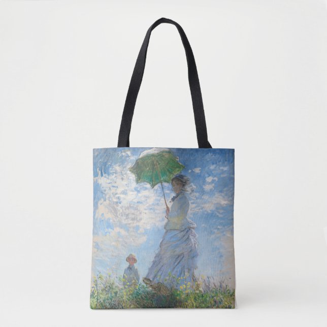 "MULHER COM PARASOL" 1890 CLAUDE MONET TOTE BAG (Frente)