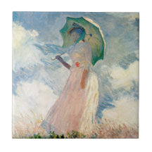 Mulher com Parasol Claude Monet Vintage Art