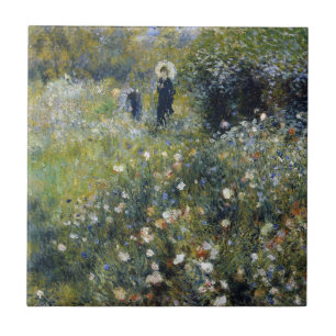 Mulher com Parasol em Jardim por Auguste Renoir