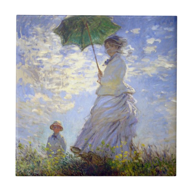 Mulher com Parasol por Claude Monet (Frente)