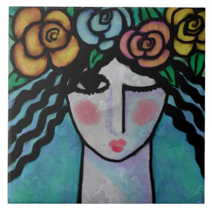 Mulher com Rosas no Cabelo