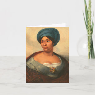 MULHER COM TURBANTE AZUL CARTÃO DE ARTE FINA