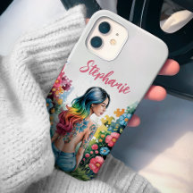 Mulher Consciente do Autismo Flores Silvestres Puz