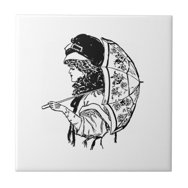Mulher da Regência Vitoriana com Retrato Parasol (Frente)
