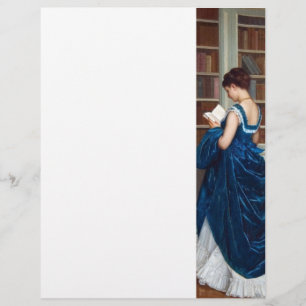 Mulher de Azul lendo um Livro