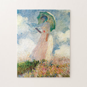 Mulher de Monet com um quebra-cabeça do parasol