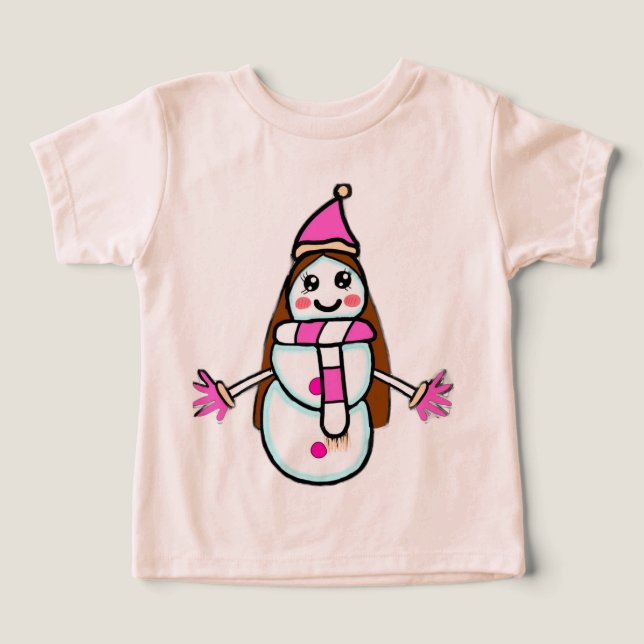 Mulher de Neve Fofa Desenhada à Mão – A Visão de u (Design frontal)