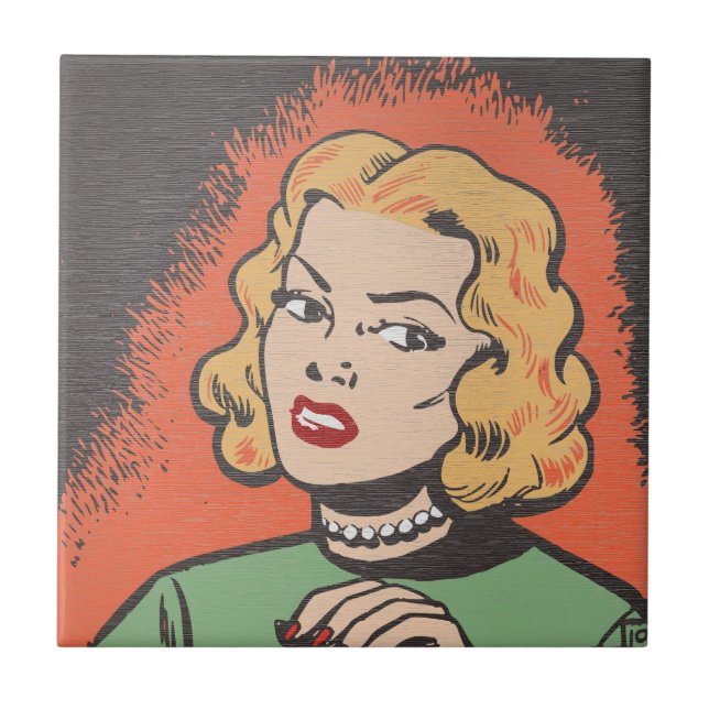 Mulher de Quadrinhos Retrô - Pop Art (Frente)