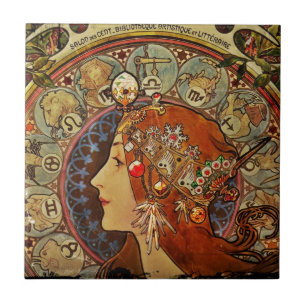 Mulher de Zodiak por Mucha