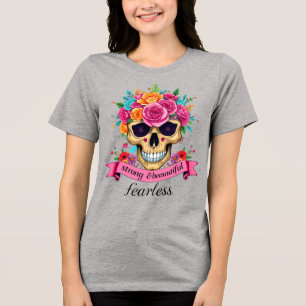 Mulher Destemida Empoderamento Floral Caveira de A