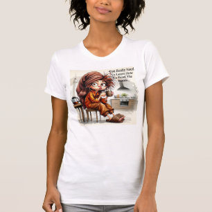 Mulher Do Café Quirky Lê A Camisa T Da Sala