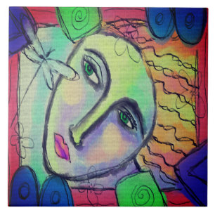 Mulher e Dragonfly Abstrato Art