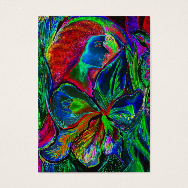 Mulher e Flor, cores profundas (m4sol) (Frente)